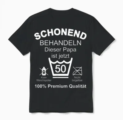 50 Geburtstag Mann 50er Papa 50 Jahre Vater Männer Unisex T-Shirt - Black