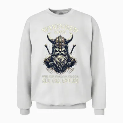 Wikinger Opa Nordische Mythologie Normannen Unisex Sweatshirt - White