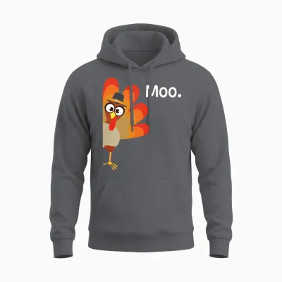 Turkey Moo Funny Turkey Day Thanksgiving Unisex Hoodie - Charcoal