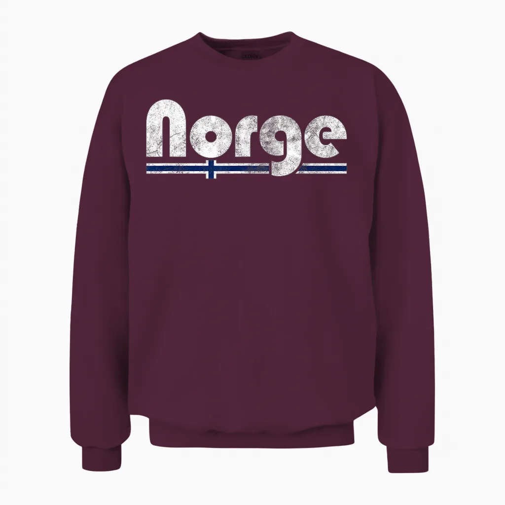 Norway Norge Fan Retro Vintage Unisex Sweatshirt in Maroon
