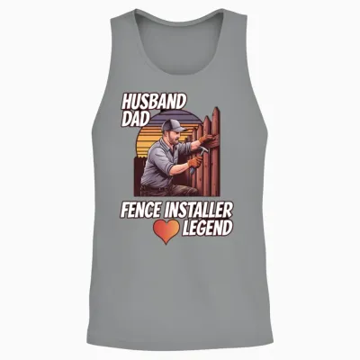 Fence Builder Husband Dad Legend Fence Installing Unisex Tank Top - Sport Grey
