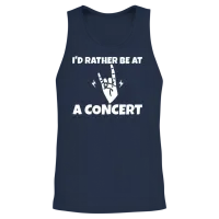 I'd Rather Be at a Concert — Music Lovers Gift Unisex Tank Top - Navy – 2