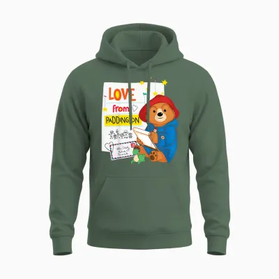 The Adventures of Paddington Bear Letters Unisex Hoodie - Military Green