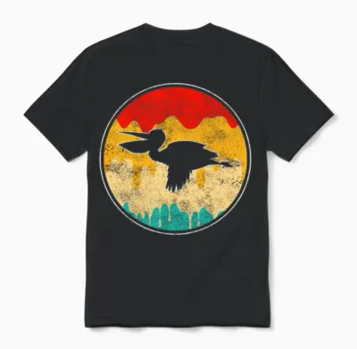 Pelican Retro Unisex T-Shirt - Black