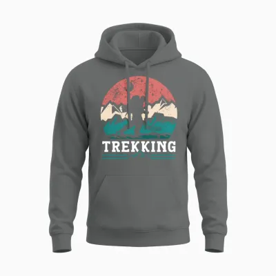 Trekking Hiking Hike Hiker Lover Unisex Hoodie - Graphite Heather