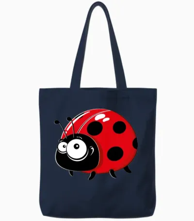Cartoons-Funny-Ladybug Tote Bags - Navy
