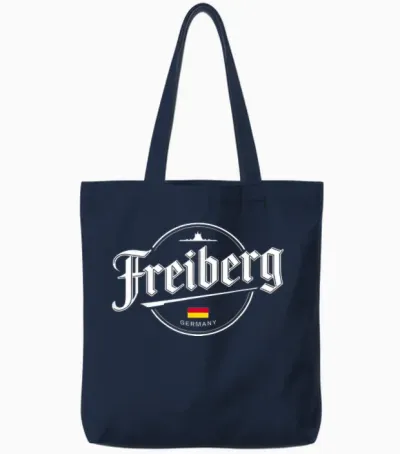 Freiberg Germany City Travel Vintage Style Tote Bags - Navy