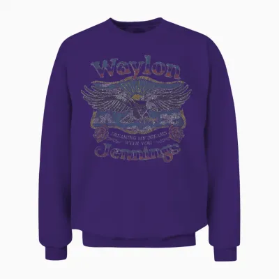 Waylon Jennings – Offizieller Merchandise-Artikel – Dreaming My Dreams Unisex Sweatshirt - Purple