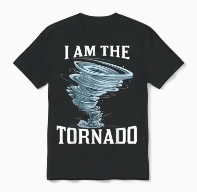 I'm the Tornado Storm Twister Meteorologist Mens Kids Funny Unisex T-Shirt - Black