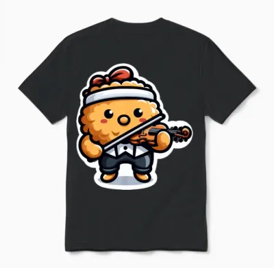 Violin Chicken Nugget Lover Chicken Nugget Violin Unisex T-Shirt - Black