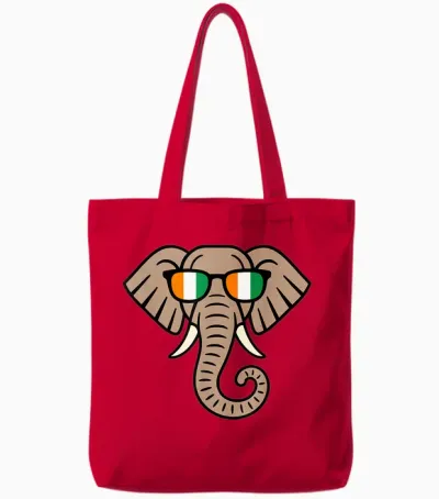 Ivory Coast Elephant & Côte D’ivoire Flag. Men, Women & Tote Bags - Red