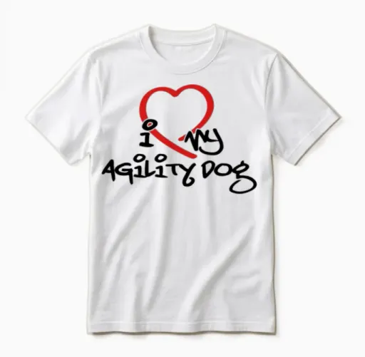 I Love My Agility Dog Lovers Unisex T-Shirt in White