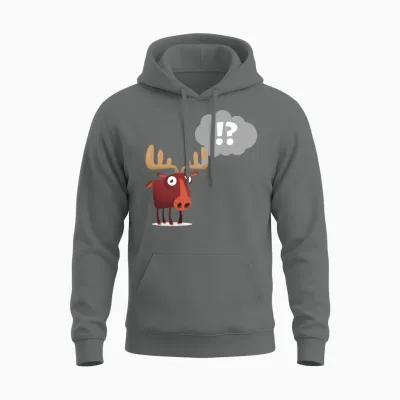 Funny Deer Design Unisex Hoodie - Graphite Heather