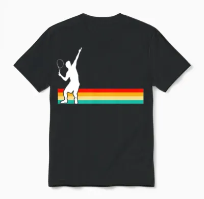 Tennis Retro Unisex T-Shirt - Black