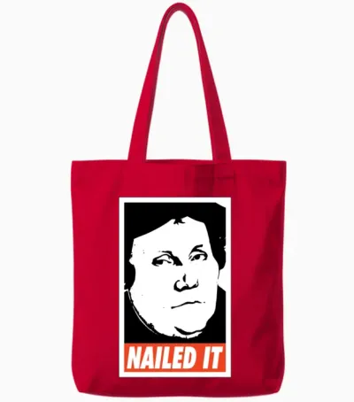 Nailed It Martin Luther Tote Bags - Red