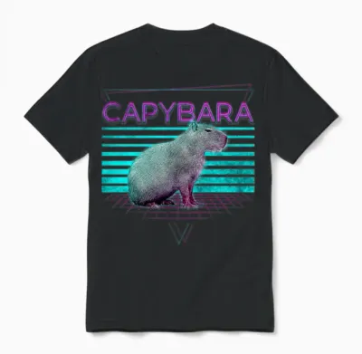 Capybara Retro Unisex T-Shirt - Black