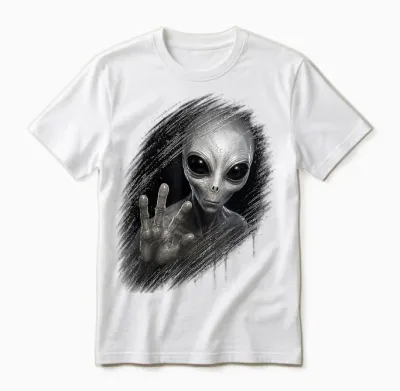 Cadeau Original 3d Ufo Ovni Trompe œil Extraterrestre Alien Unisex T-Shirt - White