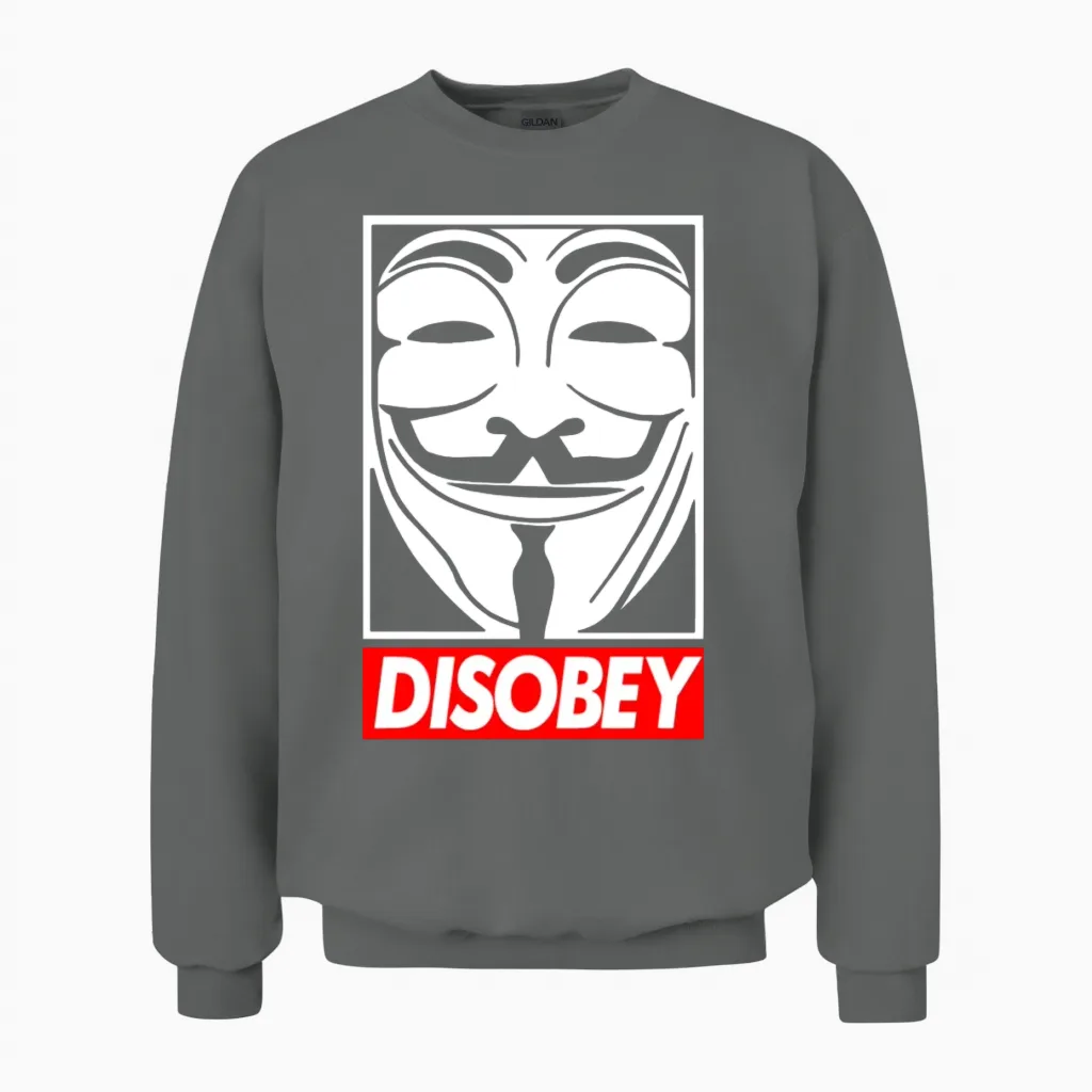 Disobey Unisex Sweatshirt in Graphite Heather