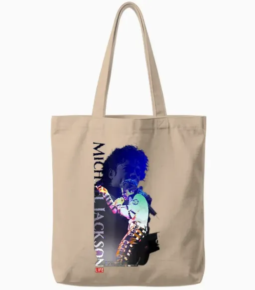 Collection D'images Life Michael Jackson 02 T-Shirt, Grey, S Tote Bags - Natural