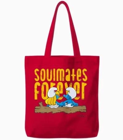 The Smurfs Gift Soulmates Forever Tote Bags - Red