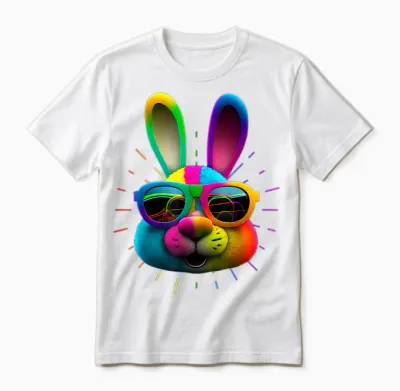 Hasengesicht Cooler Osterhase Mit Brille Ostern Bunny T-Shirt Schwarz Klein Unisex Erwachsene Oster-T-Shirt Unisex T-Shirt - White