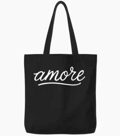 Amore T-Shirt, Black, S Tote Bags - Black