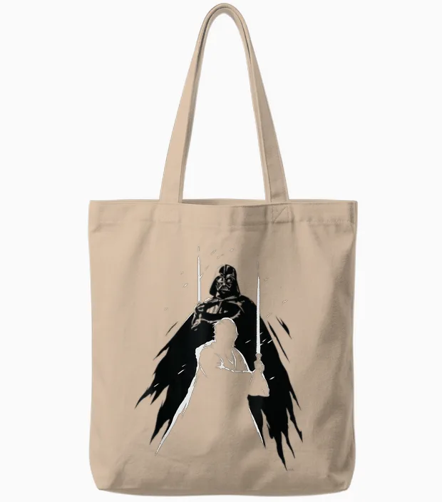 Star Wars Obi-Wan Kenobi Darth Vader Light and Dark Tote Bags in Natural