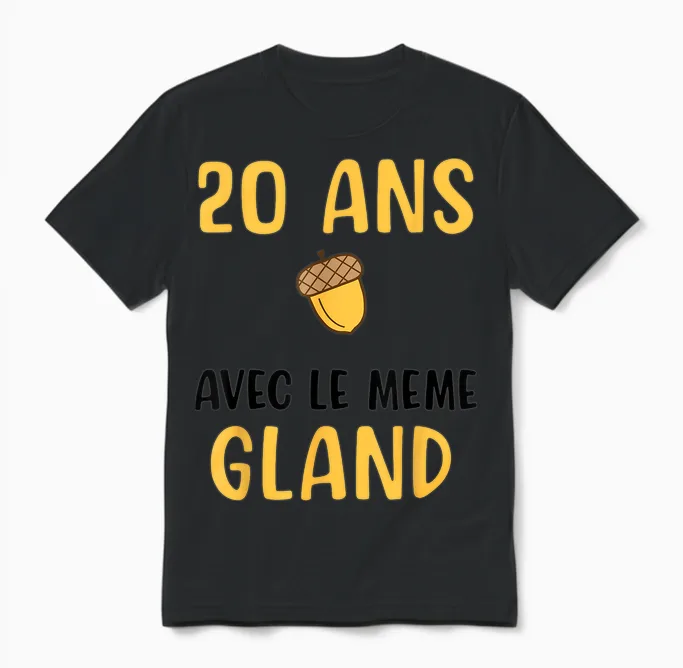 Couple Wedding Anniversary 20 Years Funny Gift Funny Unisex T-Shirt in Black
