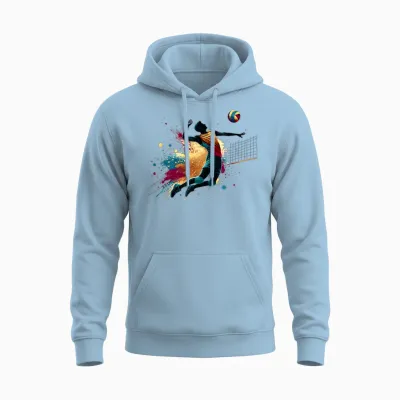 Volleyball Beach Volleyball Boys Unisex Hoodie - Light Blue