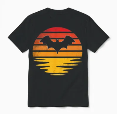Bat Retro Unisex T-Shirt - Black