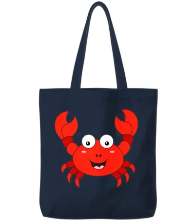 Crab for Boys Girls Men Women Tote Bags - Navy