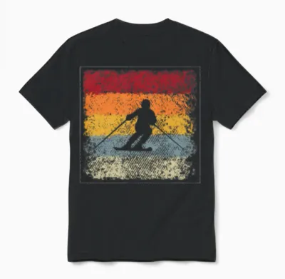 Ski Retro Unisex T-Shirt - Black