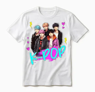 K Pop Boy Band Unisex T-Shirt - White