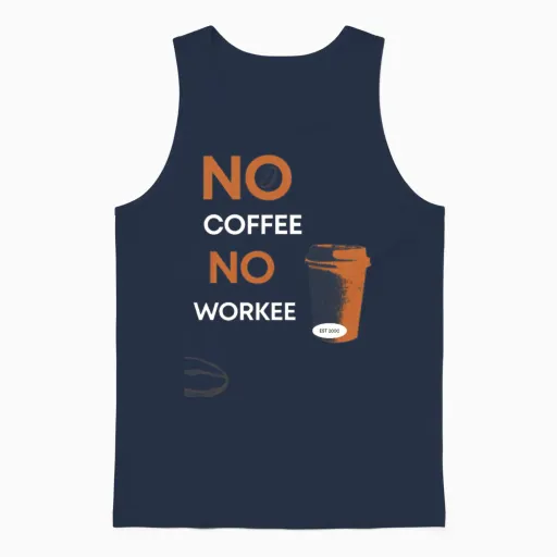 No Coffee No Work Unisex Tank Top - Navy