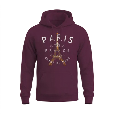 Paris France Unisex Hoodie - Maroon
