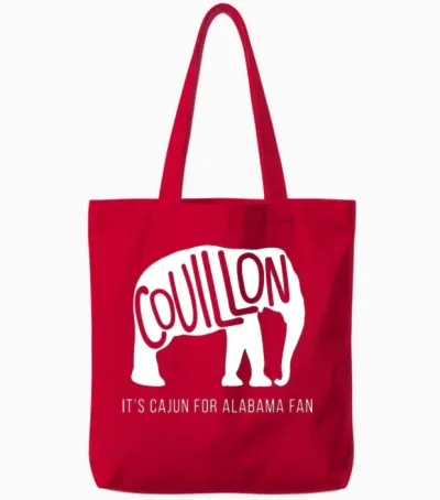 Couillon It S Cajun for Alabama Fan Tote Bags - Red