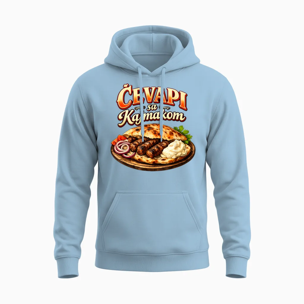 Lustiges Cevapcici Motiv - Balkan Food Grillen Spruch Unisex Hoodie in Light Blue