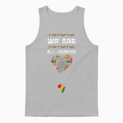 We Are All Human Unisex Tank Top - Ash