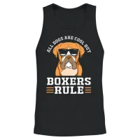 Dog Pun Funny Boxer Dog with Sunglasses Unisex Tank Top - Black – 2