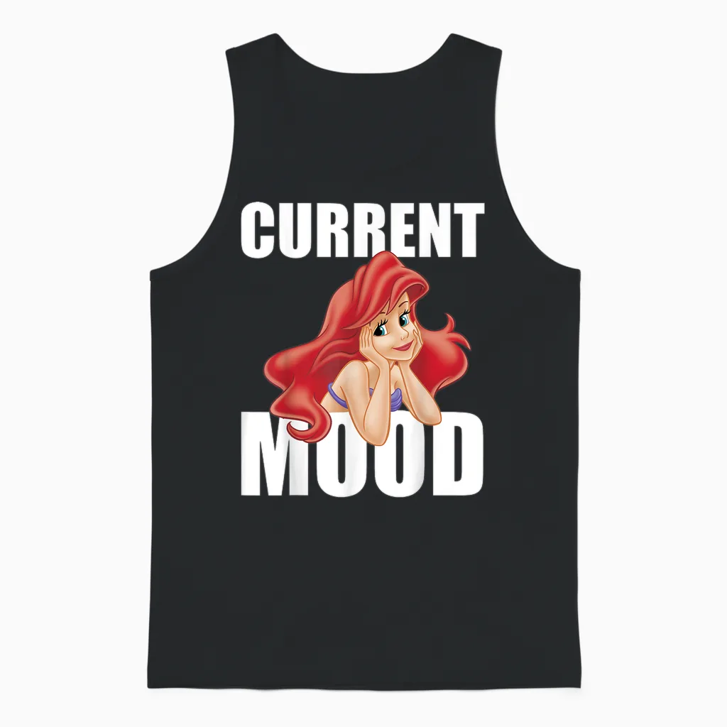 Disney the Little Mermaid Ariel Current Mood Unisex Tank Top in Black