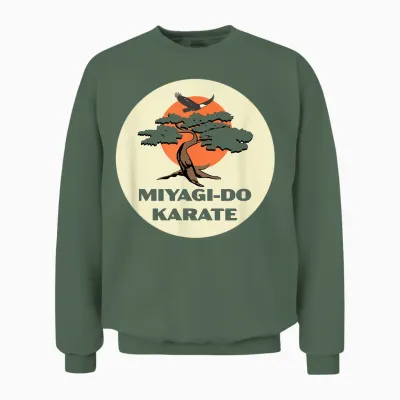 Cobra Kai Miyagi-Do Karate Eagle Fang Bonsai Tree Dojo Logo Unisex Sweatshirt - Military Green
