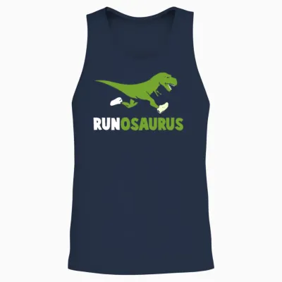 T Rex Running Motivation1 Unisex Tank Top - Navy