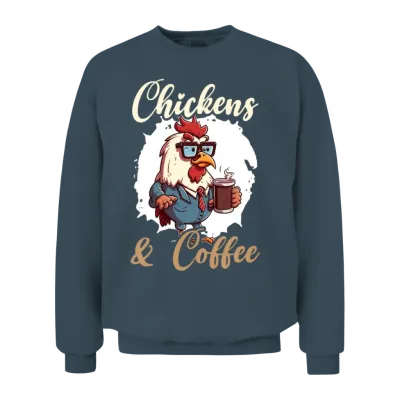 Chicken Farmer Chicken Whisperer Coffee Drinker Unisex Sweatshirt - Dark Heather