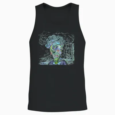 Man Thinking Unisex Tank Top - Black