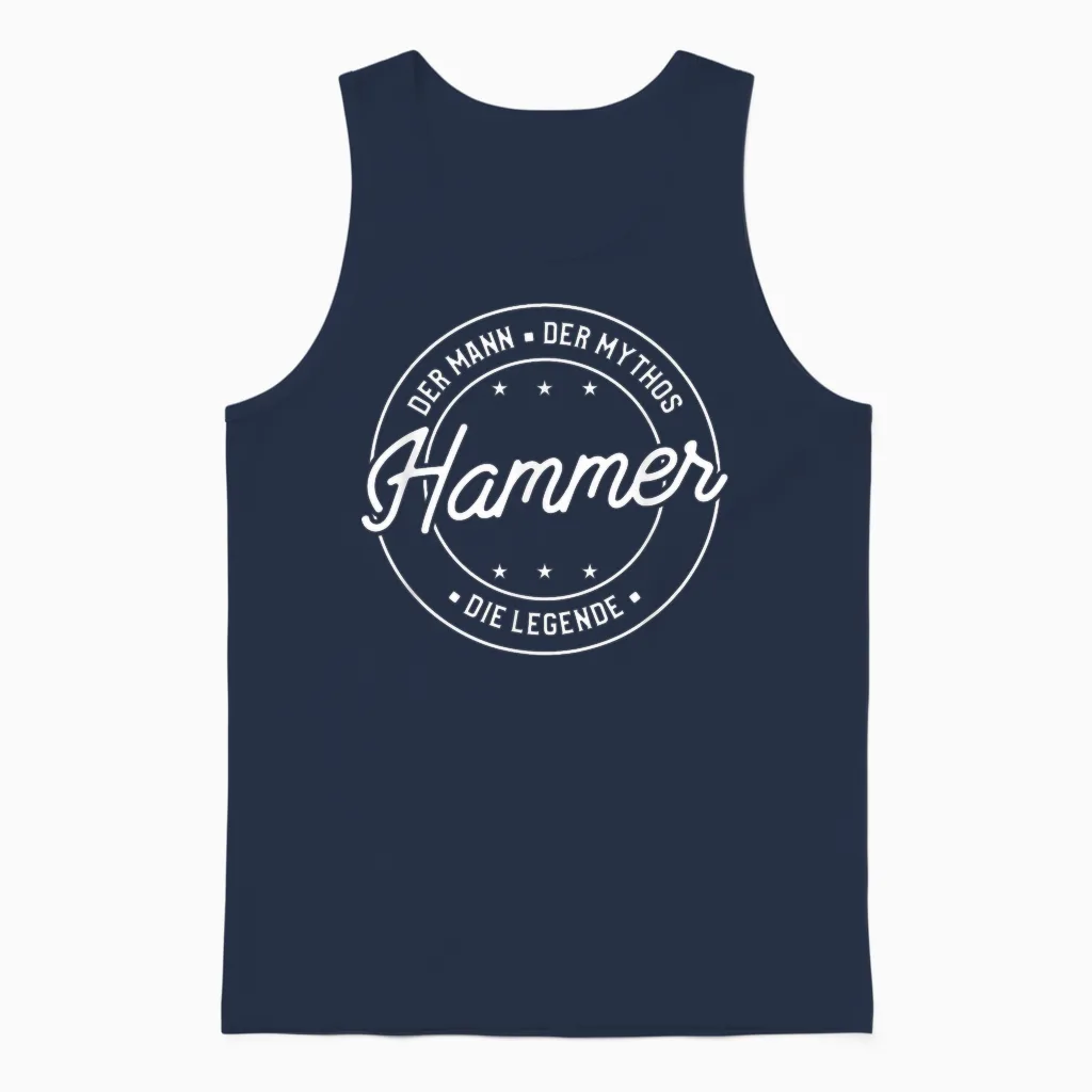 Hammer Der Mann Der Mythos Die Legende Unisex Tank Top in Navy