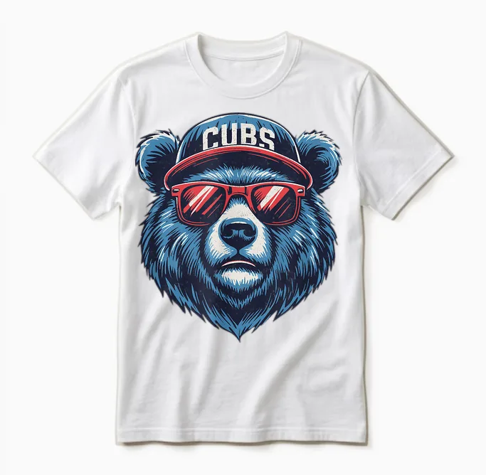 Style Cubs Name Retro for Men Women Kids Girl Unisex T-Shirt in White