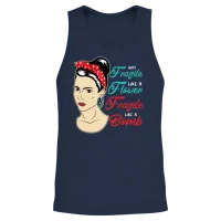 Not Fragile Like a Flower Fragile Like a Bomb Femi Unisex Tank Top - Navy – 2