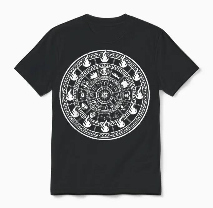 Zodiac Signs for Knights Houses T-Shirt, Black Unisex T-Shirt in Black