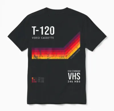 80s Video Cassette Tape Costume Retro Unisex T-Shirt - Black