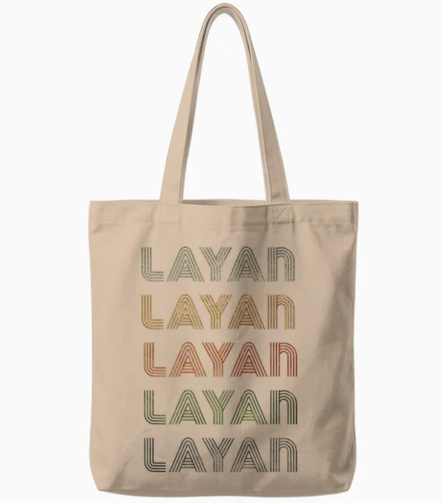 Layan Love Heart Vintage Style Black Layan Tote Bags in Natural